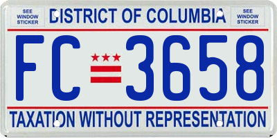 DC license plate FC3658