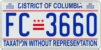 DC license plate FC3660