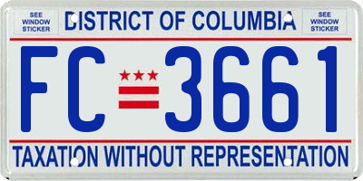 DC license plate FC3661