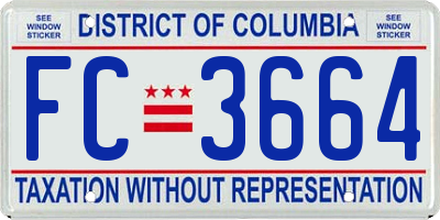 DC license plate FC3664