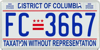 DC license plate FC3667