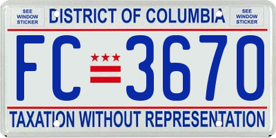 DC license plate FC3670