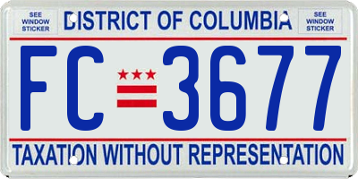 DC license plate FC3677