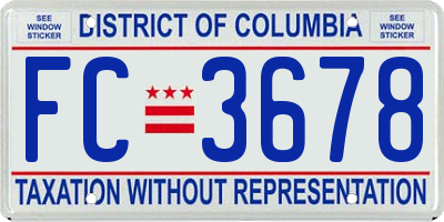 DC license plate FC3678