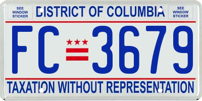 DC license plate FC3679