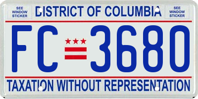 DC license plate FC3680