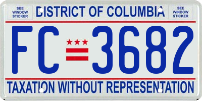 DC license plate FC3682