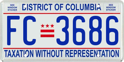 DC license plate FC3686