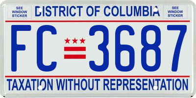 DC license plate FC3687