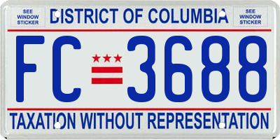 DC license plate FC3688