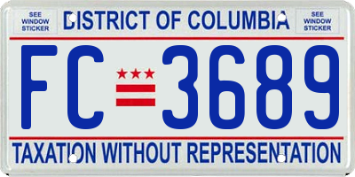 DC license plate FC3689