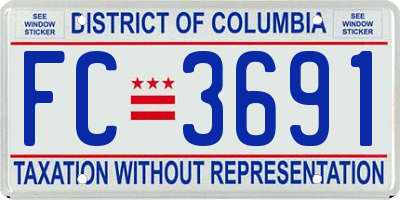 DC license plate FC3691