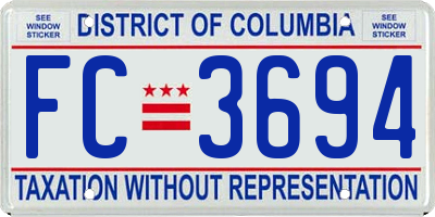 DC license plate FC3694