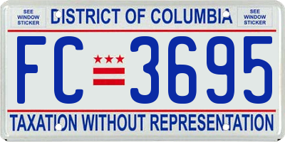 DC license plate FC3695