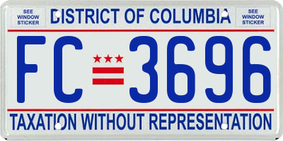 DC license plate FC3696