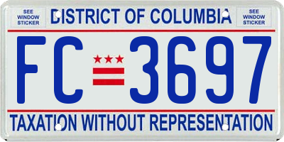 DC license plate FC3697