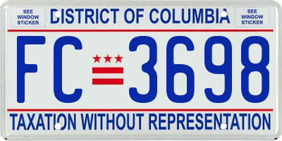 DC license plate FC3698