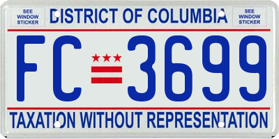 DC license plate FC3699