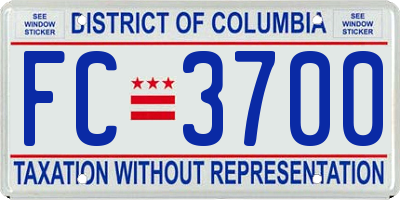 DC license plate FC3700