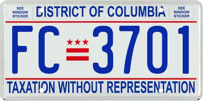 DC license plate FC3701