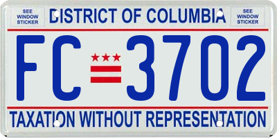 DC license plate FC3702