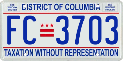 DC license plate FC3703