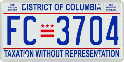 DC license plate FC3704