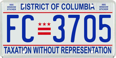 DC license plate FC3705