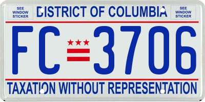 DC license plate FC3706