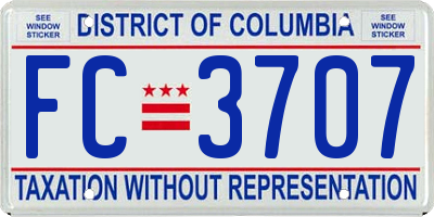 DC license plate FC3707