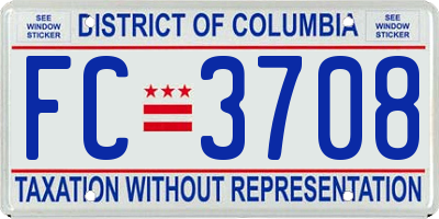 DC license plate FC3708