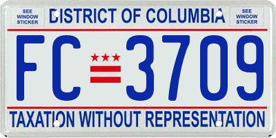 DC license plate FC3709