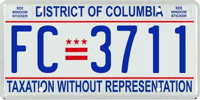 DC license plate FC3711