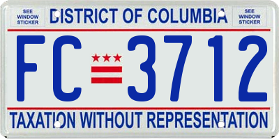 DC license plate FC3712