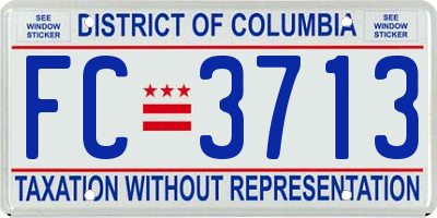 DC license plate FC3713