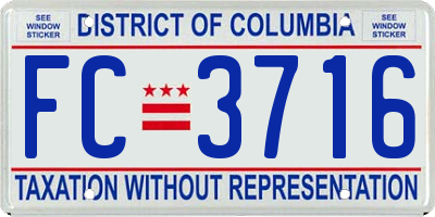 DC license plate FC3716