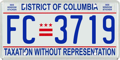 DC license plate FC3719