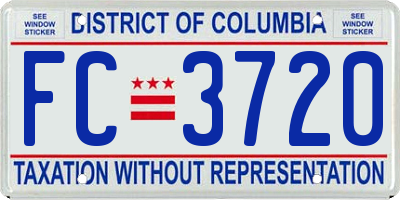 DC license plate FC3720