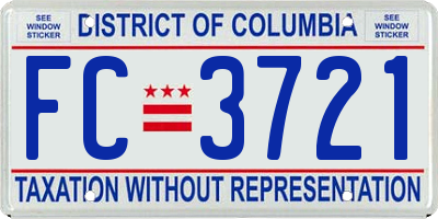 DC license plate FC3721