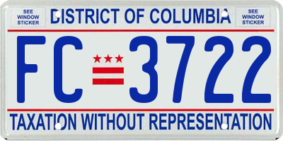 DC license plate FC3722