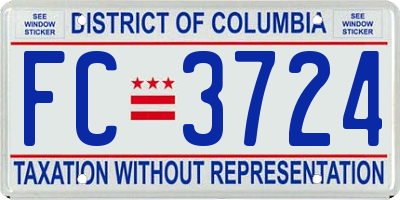 DC license plate FC3724