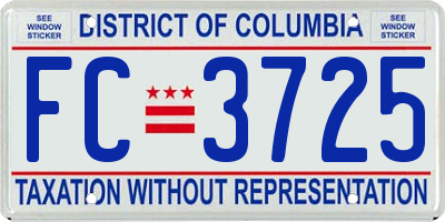 DC license plate FC3725