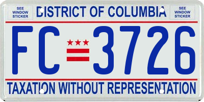 DC license plate FC3726