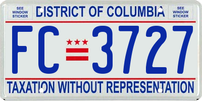 DC license plate FC3727