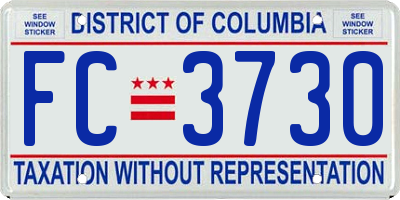 DC license plate FC3730