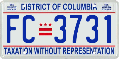 DC license plate FC3731