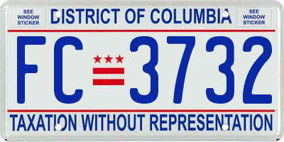 DC license plate FC3732