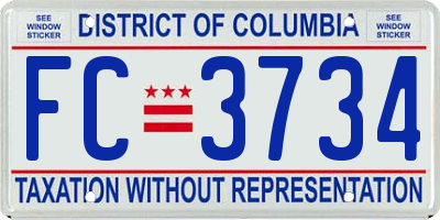 DC license plate FC3734