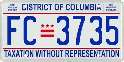 DC license plate FC3735