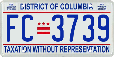 DC license plate FC3739